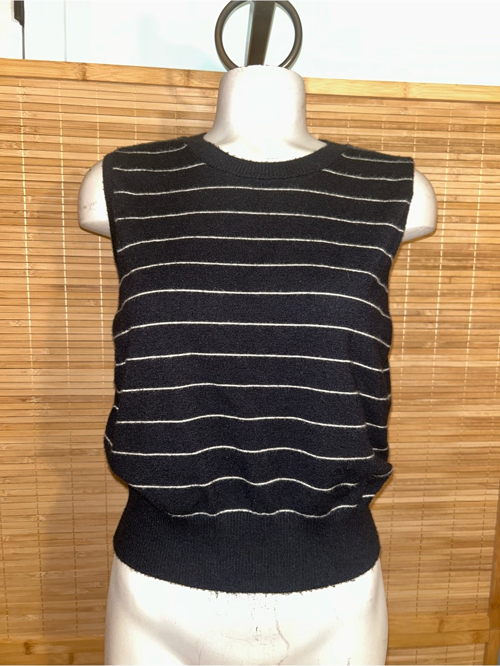 Abercrombie & Fitch black white strip soft stretchy sleeveless